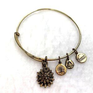 Alex and Ani Lotus Flower Charm Bracelet - Gold, Expands 2"- 3.5"